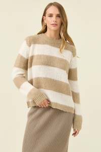 Isle of Mine  Pallas Stripe Jumper Stone