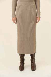 Isle of Mine  Juno Knit Skirt Stone