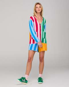 Boom Shankar Rainbow Cardigan Rainbow Stripe