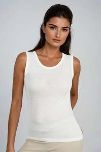 Knitwear: EGi 807 Micro-wool Sleeveless Jacquard Bianco