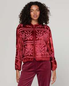 Boom Shankar Kirei Jacket Embroidered Wine