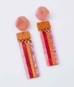 Hagen + Co Earrings Goddess Coral