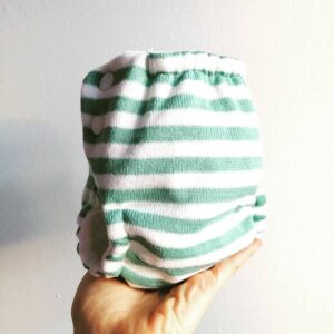 Small Wool Pocket – Mint with Mint Snaps
