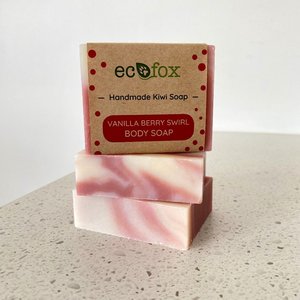 Pure Bliss Handmade All Natural Body Soap Bar Collection: Vanilla Berry Swirl Body Soap