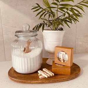 Sustainable Kitchen And Laundry Accessories: Bamboo Clothes Pegs, Pack of 20