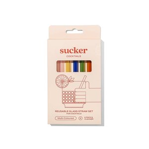 Sustainable Kitchen And Laundry Accessories: Reusable glass Cocktail Straws - multi-coloured
