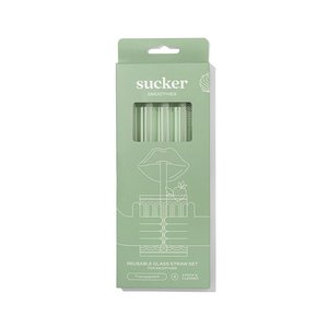 Sustainable Kitchen And Laundry Accessories: Reusable Glass Smoothie Straws - transparent