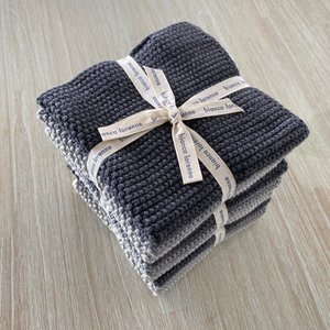Grey Knitted Wash Cloths