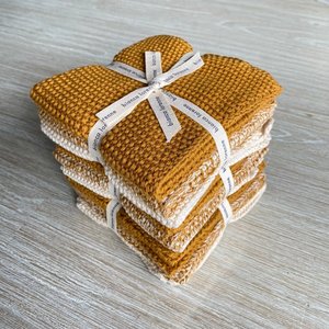 Ochre Knitted Wash Cloths