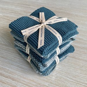 Teal Knitted Wash Cloths