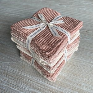 Knitted Cotton Wash Cloth Sets: Petal Knitted Wash Cloths