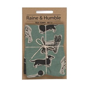 Pre Order Collection: Woof Tea Towel Set - Aqua