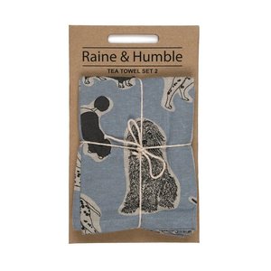 Pre Order Collection: Woof Tea Towel Set - Blue Haze