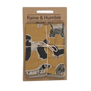 Woof Tea Towel Set - Yellow Sunset