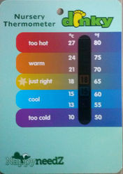 Baby Safety: Nursery room thermometer card