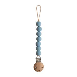 Bibs Pacifier Clips: Pacifier Clip - Halo Cadet Blue