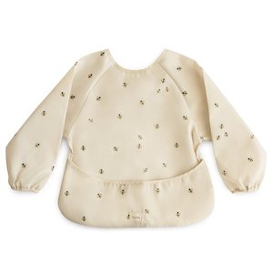 Bibs Bibs: Mushie Long Sleeve Bib - Bees