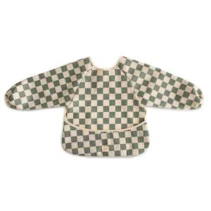 Bibs Bibs: Mushie Long Sleeve Bib - Olive Check