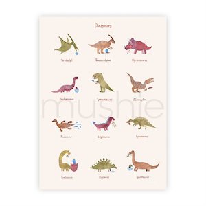 Mushie Dinosaur Poster