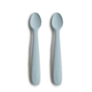 Mushie Fork Spoon Sets: Mushie Feeding Spoon - Powder Blue