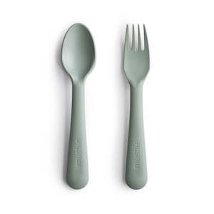 Mushie Fork Spoon Sets: Mushie Fork & Spoon Set - Sage