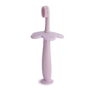 Mushie Finger Toothbrushes: Flower Training Toothbrush - Soft Lilac