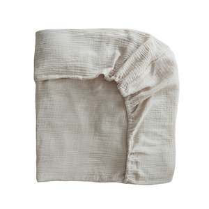Mushie Crib/Bassinet Sheet - Fog