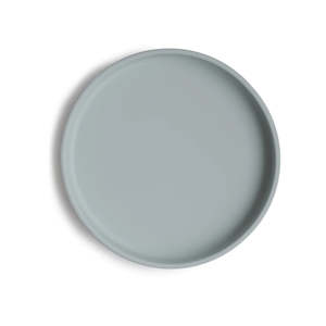 Silicone Suction Dinnerware: Mushie Classic Silicone Suction Plate - Stone