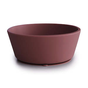 Silicone Suction Dinnerware: Mushie Silicone Suction Bowl - Woodchuck