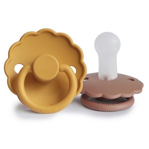 Frigg Pacifiers: Daisy Silicone Pacifier Honey Gold / Rose Gold