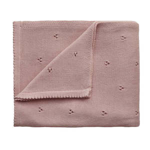 Knitted Blanket - Pointelle Blush
