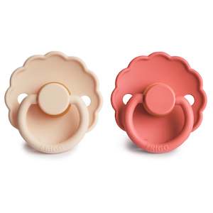 Frigg Daisy Pacifiers Latex Silicone: Daisy Latex Pacifier Pink Cream / Poppy