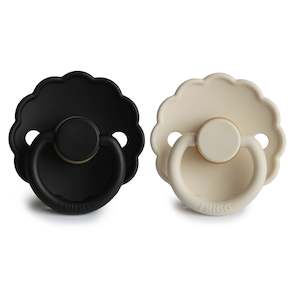 Frigg Daisy Pacifiers Latex Silicone: Daisy Latex Pacifier Cream / Jet Black