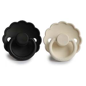Frigg Daisy Pacifiers Silicone: Daisy Silicone Pacifier Cream / Jet Black