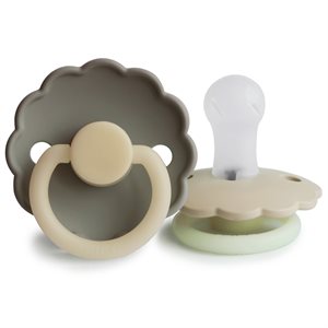 Night Two Colour Packs: Daisy Night Silicone Pacifier Portobello / Croissant