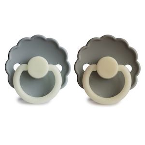 Daisy Night Silicone Pacifier French Grey / Portobello
