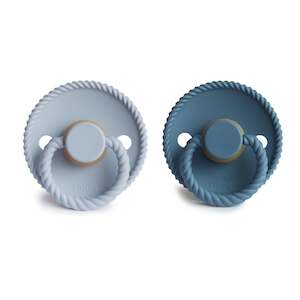 Rope Two Colour Packs Natural Rubber: Rope Latex Pacifier Powder Blue / Ocean View