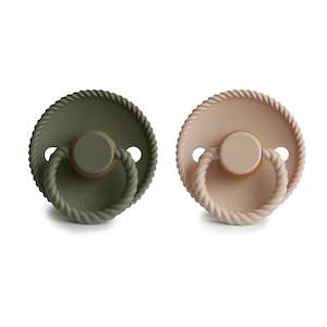 Rope Two Colour Packs Natural Rubber: Rope Latex Pacifier Croissant / Olive