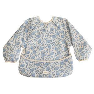 Mushie Long Sleeve Bib - Blue Flowers