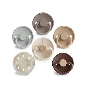 Frigg Pacifiers 1: FRIGG 6-Pack Pacifiers - Round Latex - Earthy Wonder