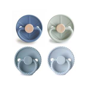 FRIGG 4-Pack Pacifiers - Round Latex - Skyline Serenity