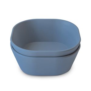Dinnerware: Mushie Dinner Bowl - Square - Twilight Blue