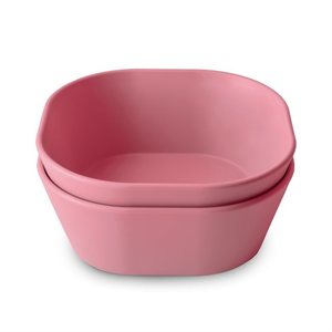 Dinnerware: Mushie Dinner Bowl - Square - Dusty Rose