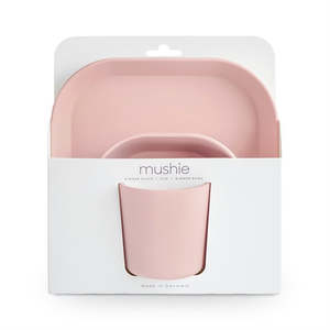 Dinnerware: Mushie Dinnerware Set - Square - Blush