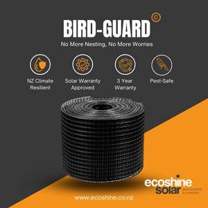 Products: Bird Guard Mesh For Solar Panels Solar Bird Proofing NZ