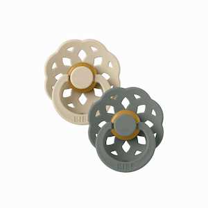 Pacifier Soothers: BIBS Boheme Pacifiers Size 1 : Vanilla / Pine