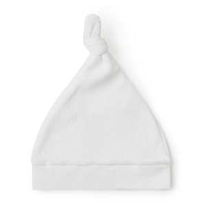Organic Ribbed Knotted Beanie : Milk