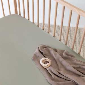 Organic Bamboo Cot Fitted Sheet : Sage