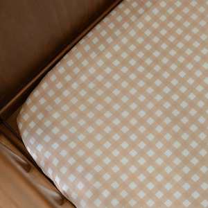 Organic Bamboo Fitted Bassinet Sheet : Tuscany Gingham