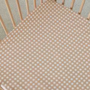 Organic Bamboo Cot Fitted Sheet : Tuscany Gingham